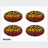 Sticker Ovale Leopard personnalisable (Feuille)
