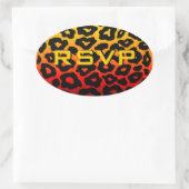 Sticker Ovale Leopard personnalisable (Sac)