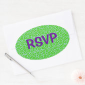 Sticker Ovale Leopard personnalisable (Enveloppe)