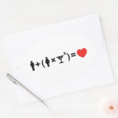 Sticker Ovale L'équation d'amour pour les femmes (Enveloppe)