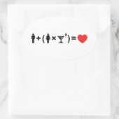 Sticker Ovale L'équation d'amour pour les femmes (Sac)