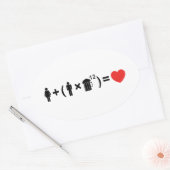 Sticker Ovale L'équation d'amour pour les hommes (Enveloppe)