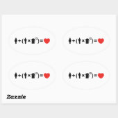 Sticker Ovale L'équation d'amour pour les hommes (Feuille)