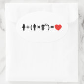 Sticker Ovale L'équation d'amour pour les hommes (Sac)