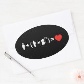Sticker Ovale L'équation d'amour pour les hommes (Enveloppe)