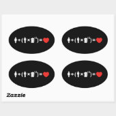Sticker Ovale L'équation d'amour pour les hommes (Feuille)