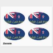 Sticker Ovale L'équipe de cricket néo-zélandaise : L'amour de mo (Feuille)