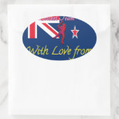 Sticker Ovale L'équipe de cricket néo-zélandaise : L'amour de mo (Sac)