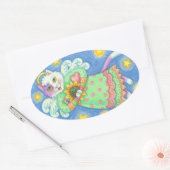 Sticker Ovale LES ANGELS REGARDENT, LES BÂTIMENTS DE CHAT Oval,  (Enveloppe)
