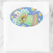 Sticker Ovale LES ANGELS REGARDENT, LES BÂTIMENTS DE CHAT Oval,  (Sac)