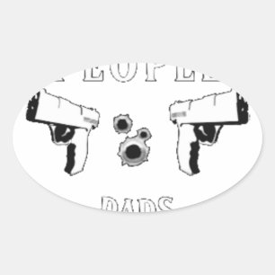 Sticker Ovale Les armes ne tuent pas les gens...