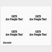 Sticker Ovale Les CATS Sont Aussi Des Gens ! (Feuille)