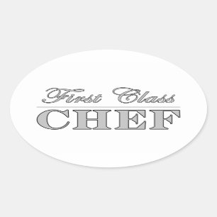 Sticker Ovale Les chefs de fun élégants : Chef de première cl