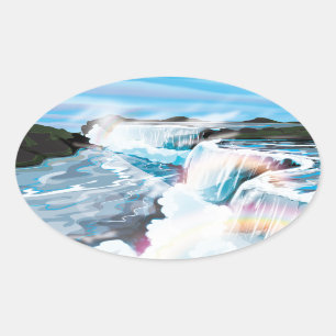Sticker Ovale les chutes du Niagara
