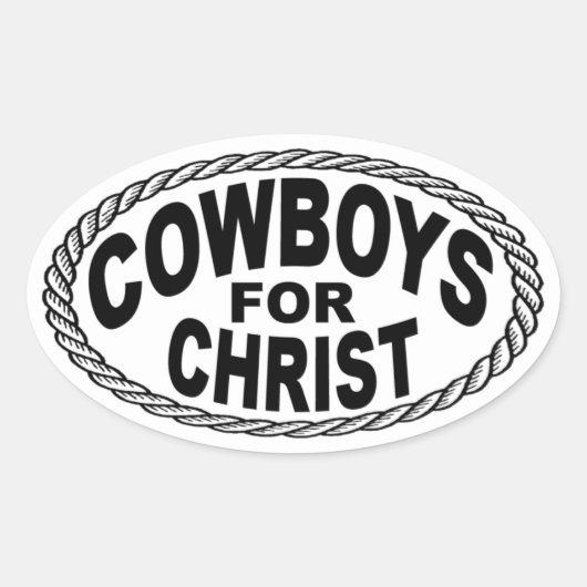 Sticker Ovale Les cowboys du Christ à l'Euro (Devant)