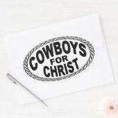 Sticker Ovale Les cowboys du Christ à l'Euro (Enveloppe)