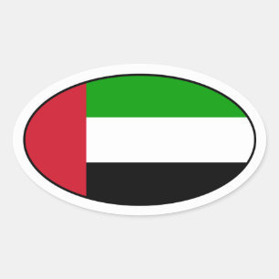 Sticker Ovale Les Emirats Arabes Unis marquent l'autocollant