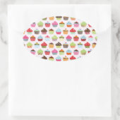 Sticker Ovale Les gâteaux mignons (Sac)