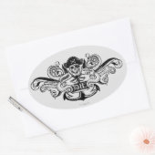 Sticker Ovale Les Goonies "Never Say Die" Pirate Ancre Badge (Enveloppe)