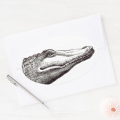 Sticker Ovale Les libellules d'alligator crocodile dessin d'art (Enveloppe)
