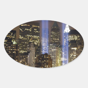 Sticker Ovale Les lumières de la ville de New York