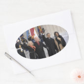 Sticker Ovale Les Obama et les Bidens (Enveloppe)