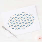 Sticker Ovale Les oiseaux scandinaves dans le thème du jardin (Enveloppe)