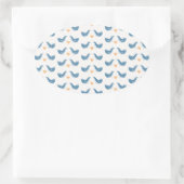 Sticker Ovale Les oiseaux scandinaves dans le thème du jardin (Sac)