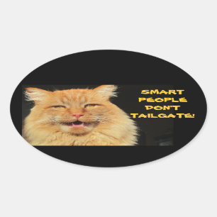 Sticker Ovale Les personnes futées ne font pas chat parlant de