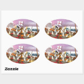 Sticker Ovale Les Vikings (Feuille)