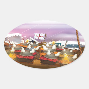 Sticker Ovale Les Vikings