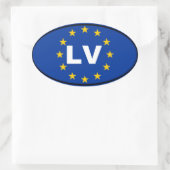 Sticker Ovale Lettonie LV Union européenne (Sac)