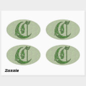 Sticker ovale Lettre C (Feuille)
