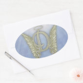 Sticker Ovale Lettre D Angel Monogramme (Enveloppe)