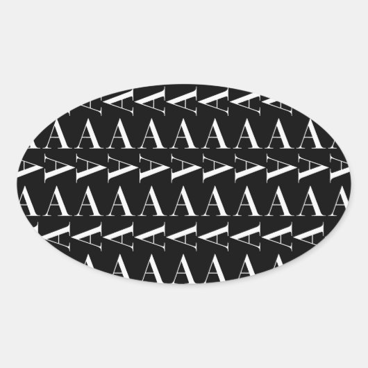 Sticker Ovale Lettre initiale A monogramme (Devant)