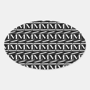 Sticker Ovale Lettre initiale M
