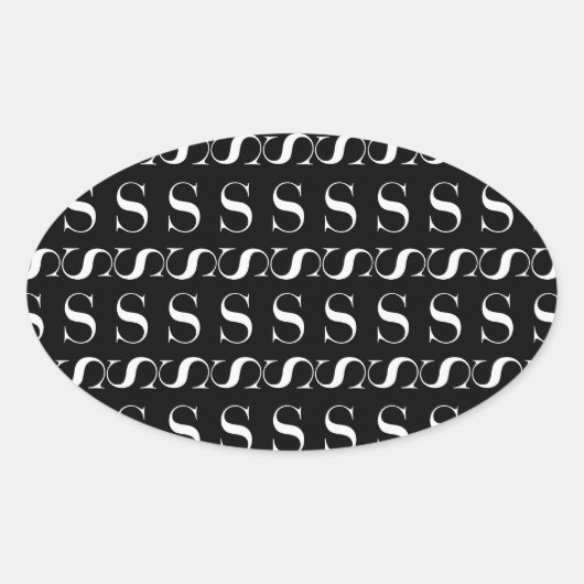 STICKER OVALE LETTRE INITIALE MONÂTRE S (Devant)