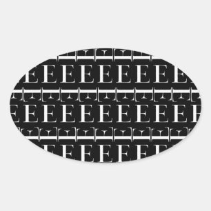 Sticker Ovale Lettre initiale monogramme E