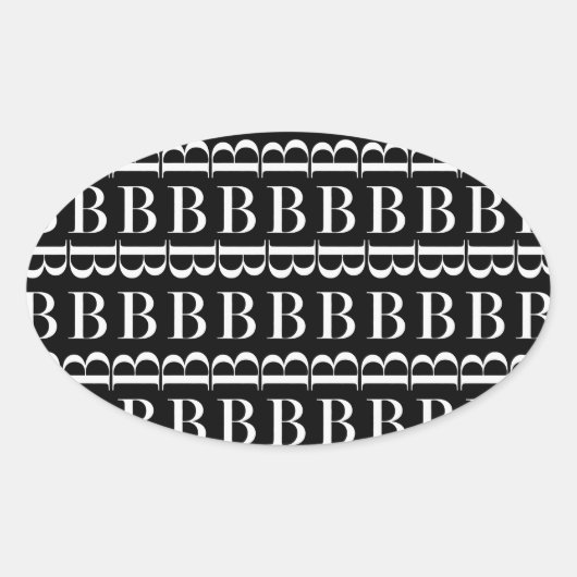 STICKER OVALE LETTRE INITIALE MONOGRAPHIQUE B (Devant)