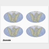 Sticker Ovale Lettre L Angel Monogramme (Feuille)