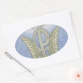 Sticker Ovale Lettre P Angel Monogramme (Enveloppe)