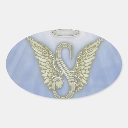Sticker Ovale Lettre S Angel Monogramme (Devant)
