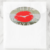 Sticker Ovale Lèvres fraîches, Vibes de pliage : 'Gardez-le frai (Sac)