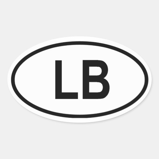 Sticker Ovale Libéria "LB" (Devant)