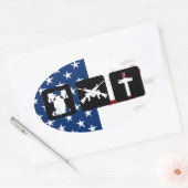 Sticker Ovale Liberty Armes Religion Oval (Enveloppe)