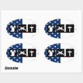 Sticker Ovale Liberty Armes Religion Oval (Feuille)