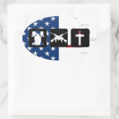 Sticker Ovale Liberty Armes Religion Oval (Sac)