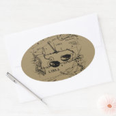 Sticker Ovale Libra Constellation Map Hevelius vers 1690 (Enveloppe)