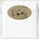 Sticker Ovale Libra Constellation Map Hevelius vers 1690 (Sac)