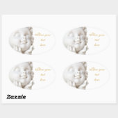 Sticker Ovale Ligne blanche (Feuille)